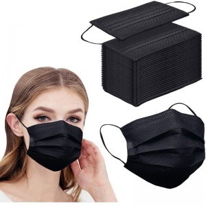 3vrstvá jednorázová černá maska