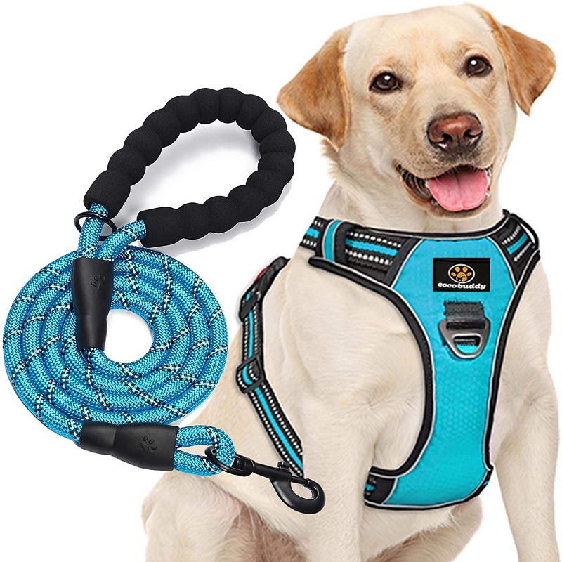 Zakázková pes vesta reflexnínylon velký přezka reverzibilní pes postroj s vodítkem